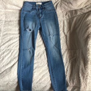 high rise ankle jeans